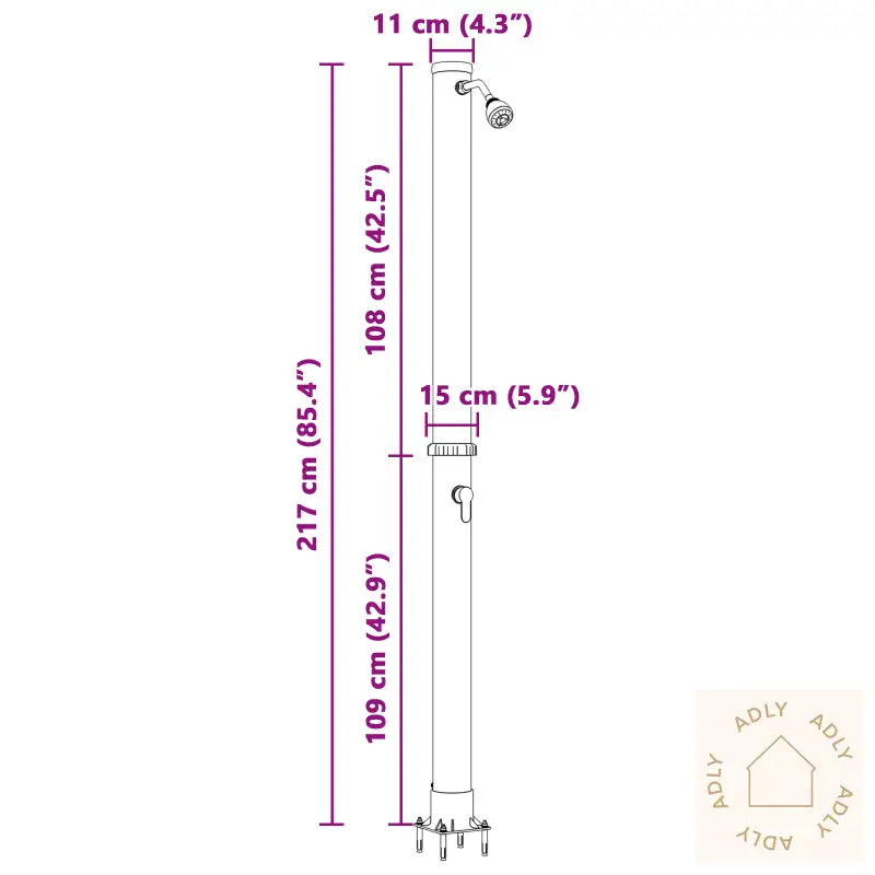Utendørs Solardusj 217 Cm 20 L