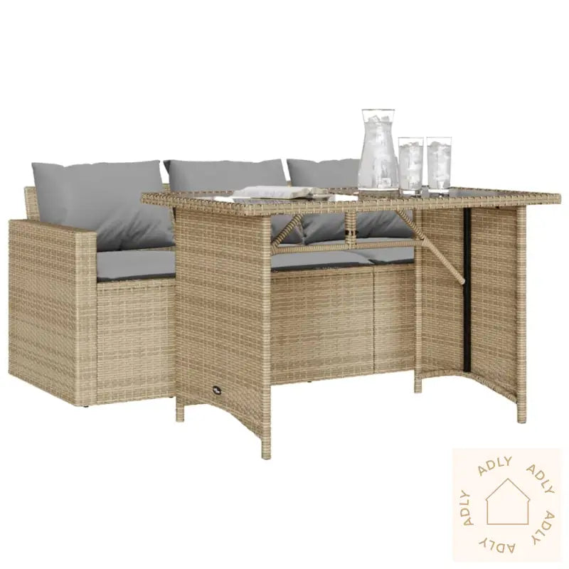 Hagespisegruppe Med Puter 2 Deler Beige Polyrotting