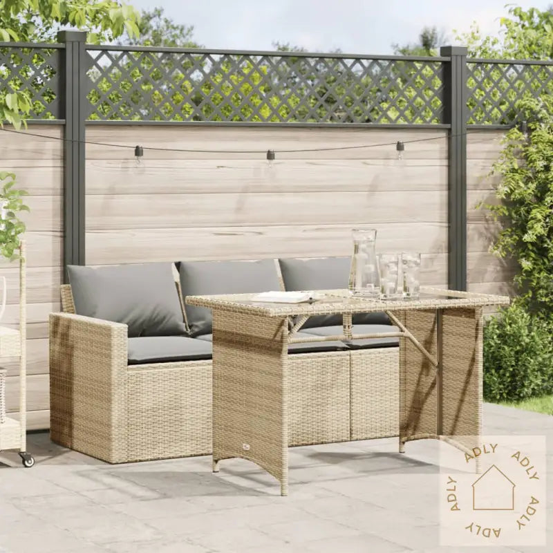 Hagespisegruppe Med Puter 2 Deler Beige Polyrotting