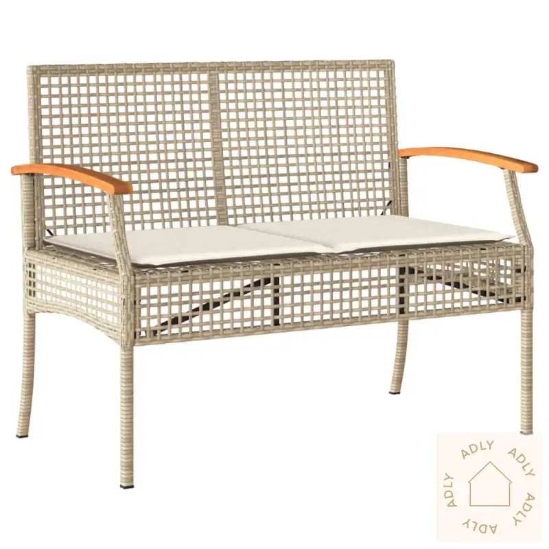Hagespisegruppe Med Puter 4 Deler Beige Polyrotting