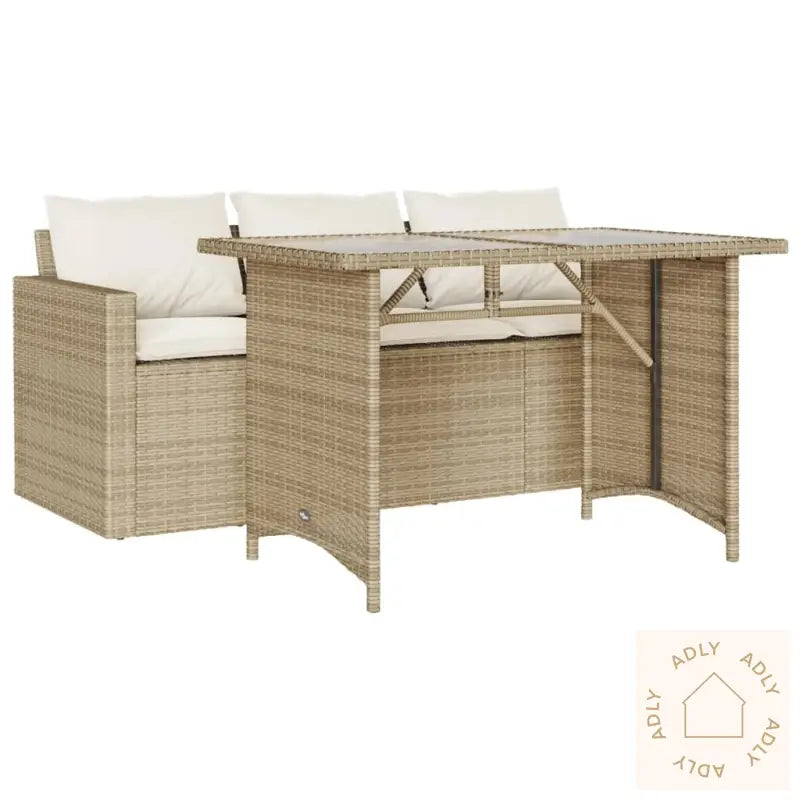Hagespisegruppe Med Puter 2 Deler Beige Polyrotting