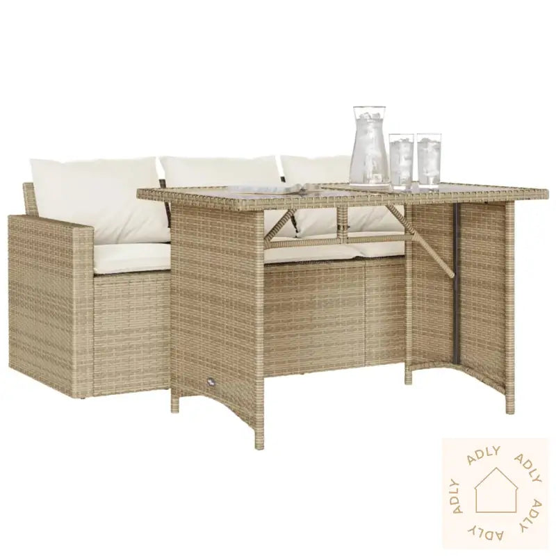Hagespisegruppe Med Puter 2 Deler Beige Polyrotting
