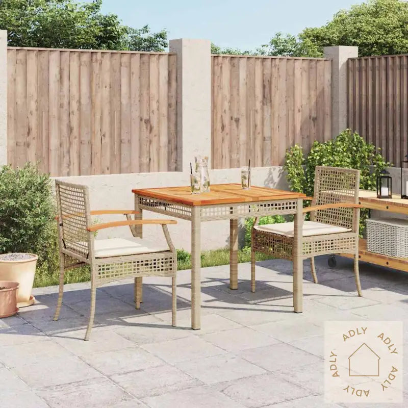 Hagespisegruppe Med Puter 3 Deler Beige Polyrotting