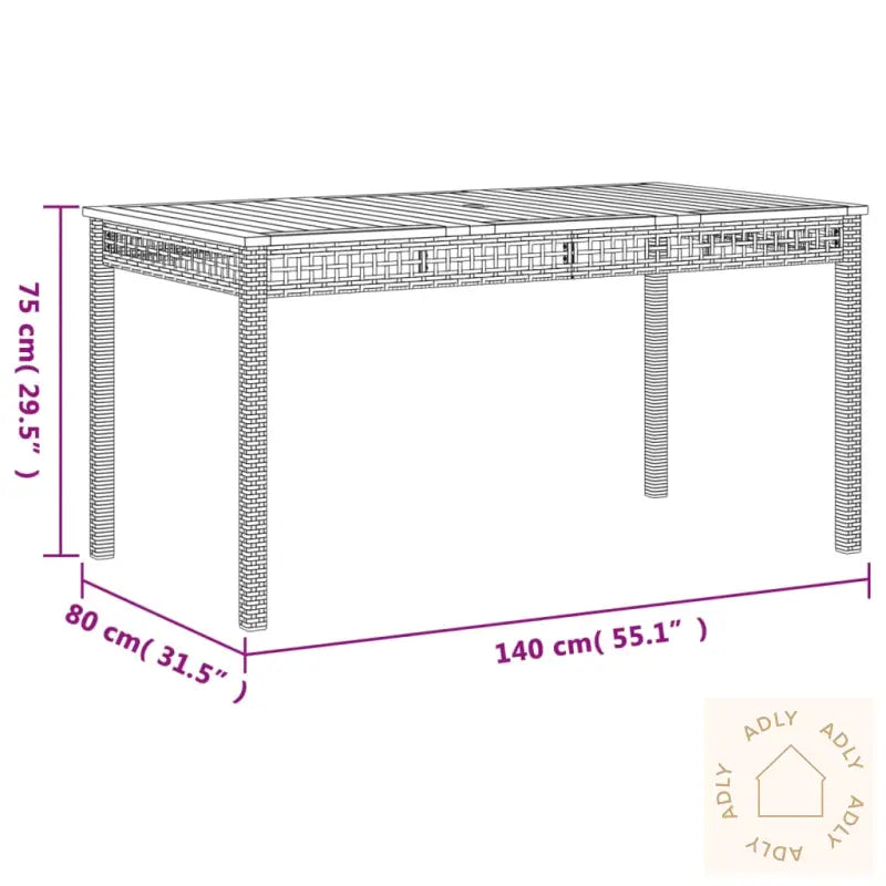 Hagespisegruppe Med Puter 5 Deler Polyrotting Beige