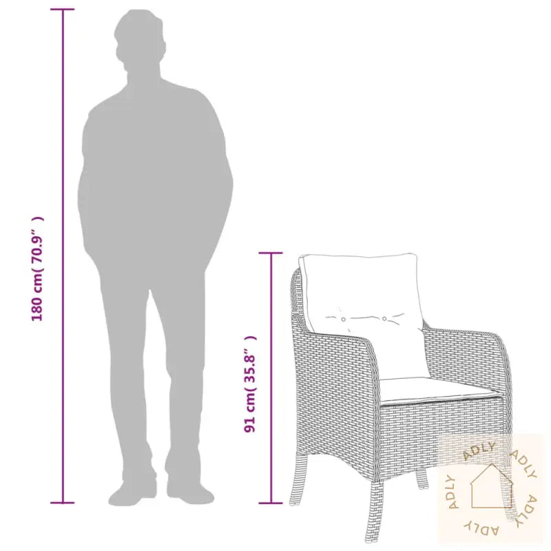 Hagespisegruppe Med Puter 7 Deler Polyrotting Beige