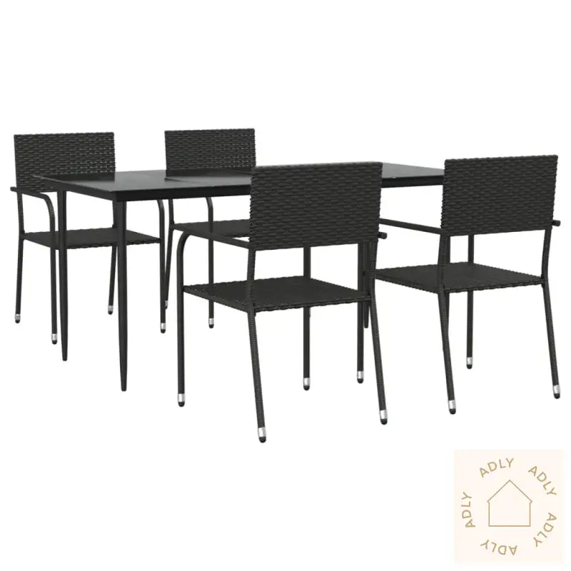 Hagespisegruppe 5 Deler Svart Polyrotting