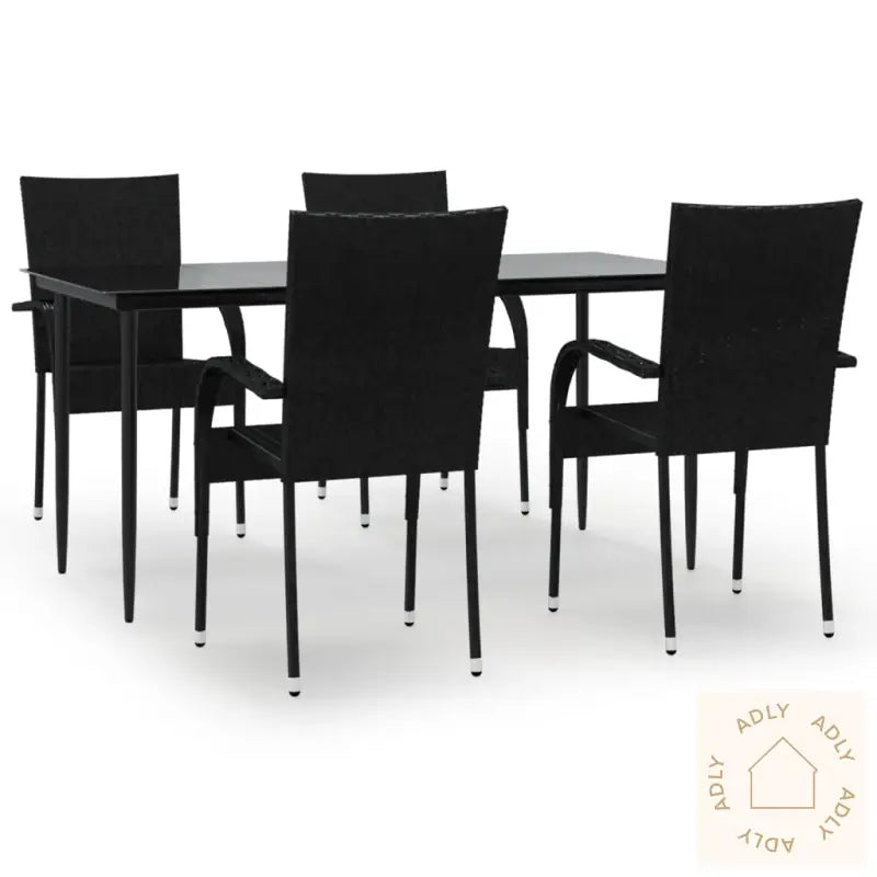 Hagespisegruppe 5 Deler Svart Polyrotting