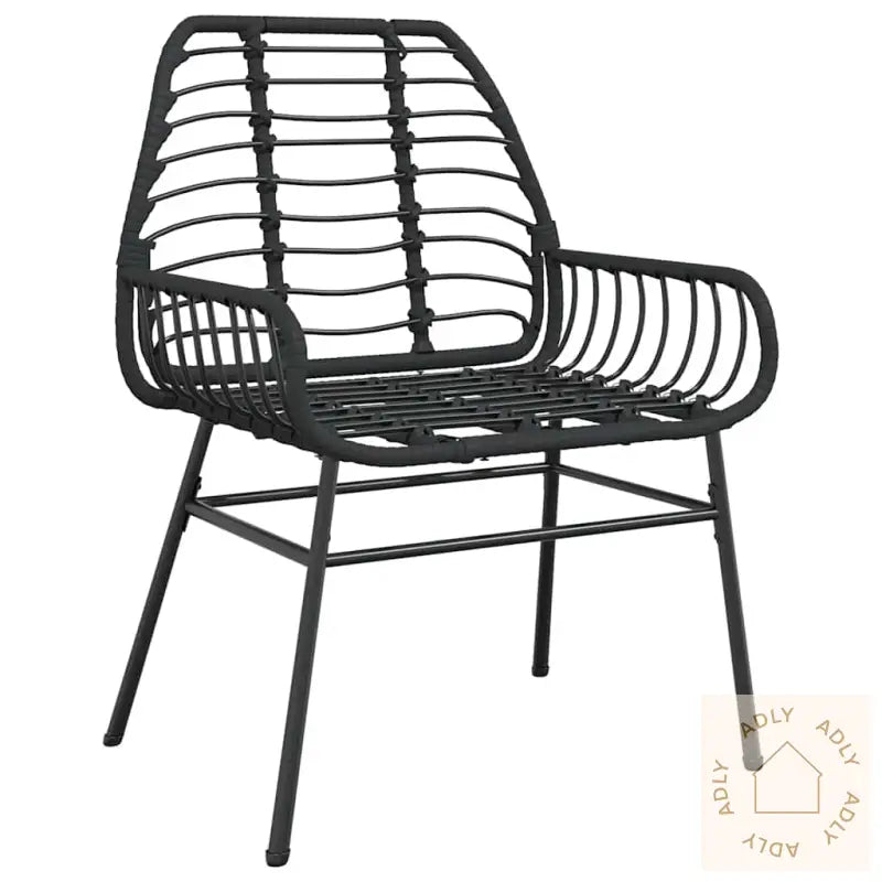 Hagespisegruppe 5 Deler Svart Polyrotting Glass