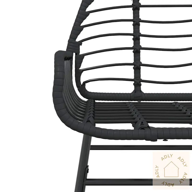 Hagespisegruppe 5 Deler Svart Polyrotting Glass