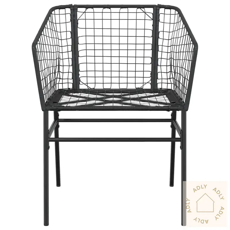 Hagespisegruppe 5 Deler Svart Polyrotting Glass