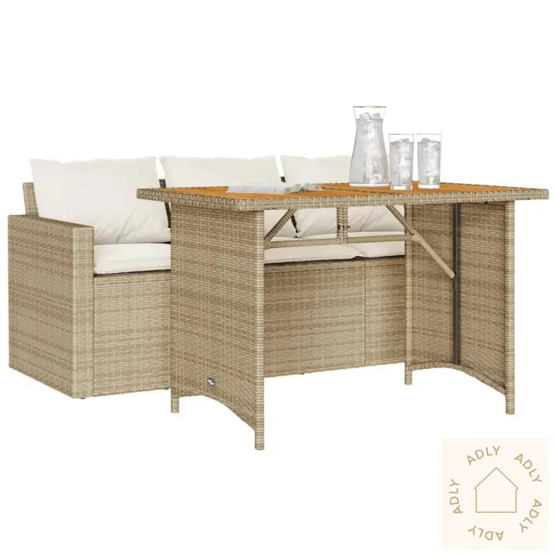 Hagespisegruppe Med Puter 2 Deler Beige Polyrotting