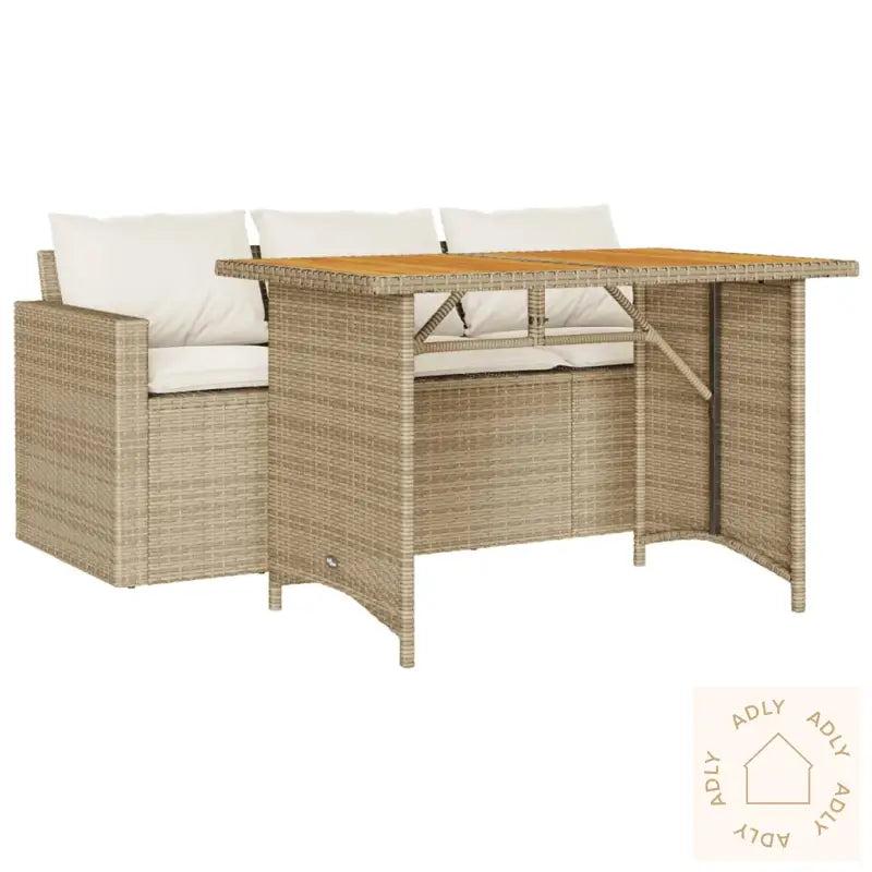 Hagespisegruppe Med Puter 2 Deler Beige Polyrotting