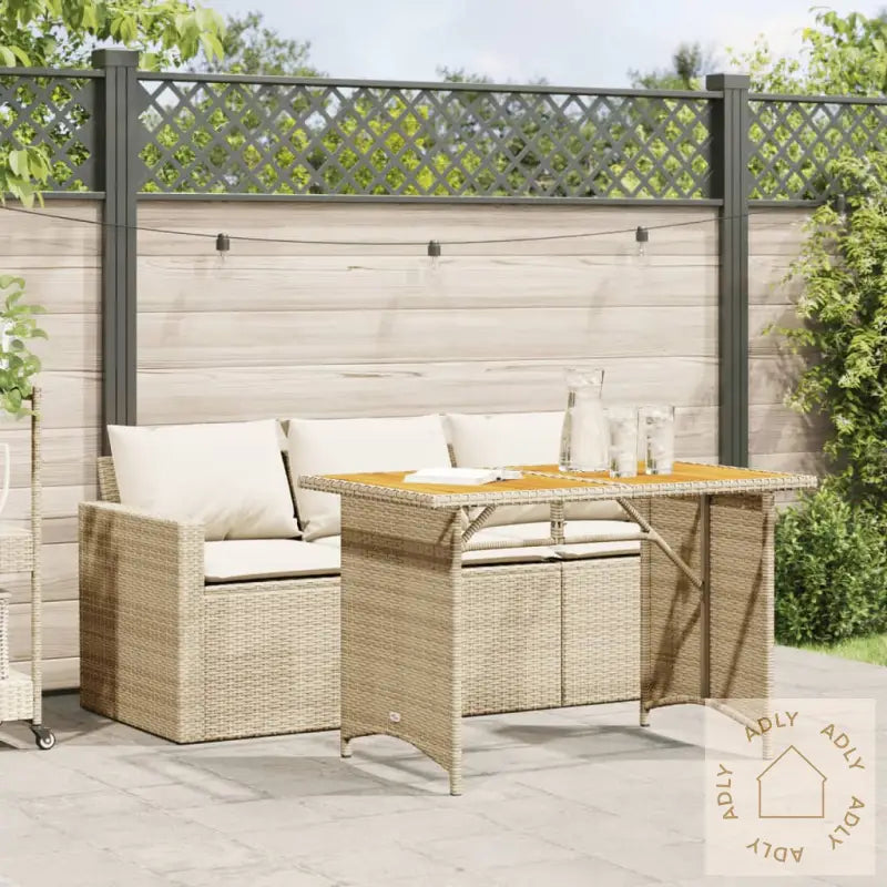 Hagespisegruppe Med Puter 2 Deler Beige Polyrotting