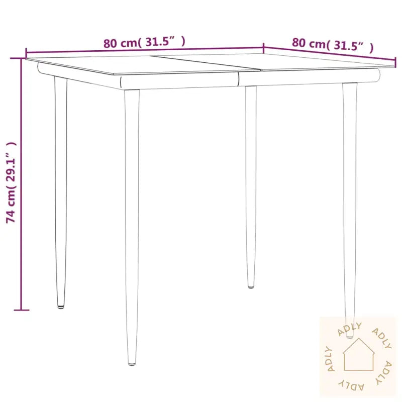 Hagespisegruppe Med Puter 3 Deler Svart Polyrotting