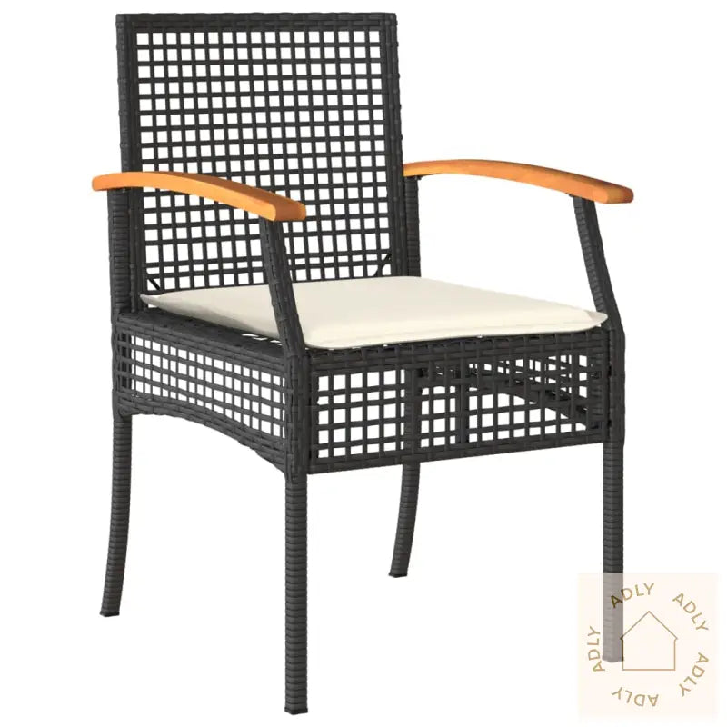 Hagespisegruppe Med Puter 3 Deler Svart Polyrotting