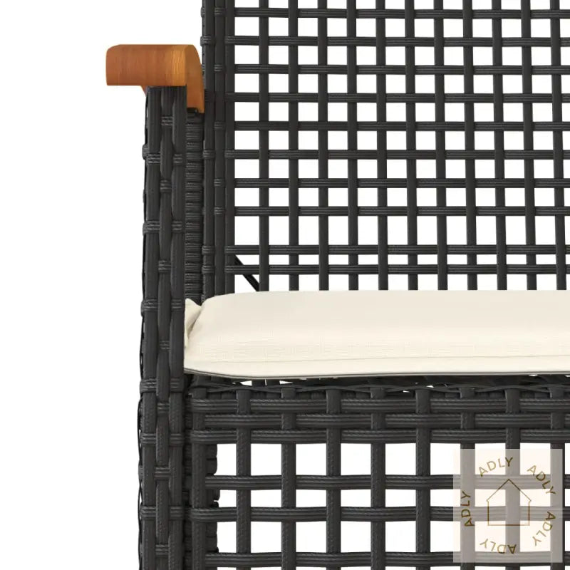 Hagespisegruppe Med Puter 5 Deler Svart Polyrotting