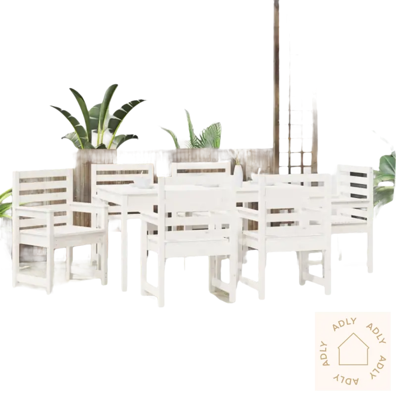 White heltre furu utendørs spisestuen for terrasse eller hage
