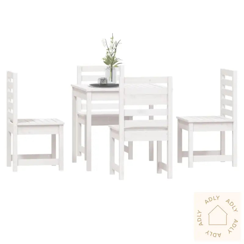 Hagespisestue 5 Deler Hvit Heltre Furu