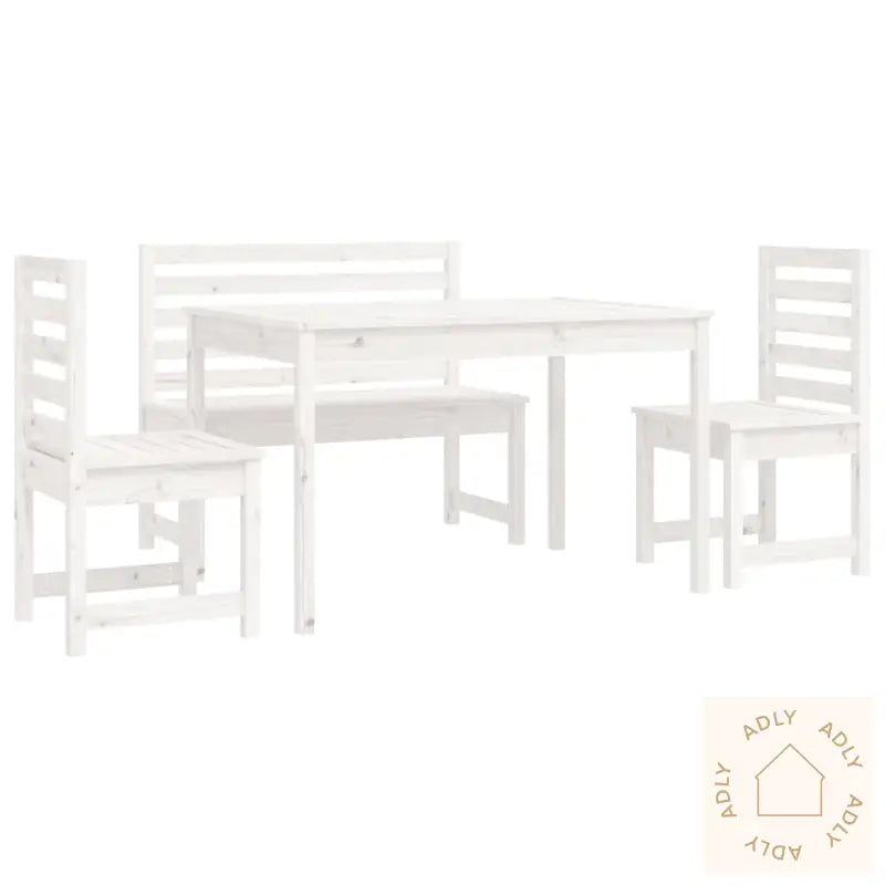 Hagespisestue 4 Deler Hvit Heltre Furu