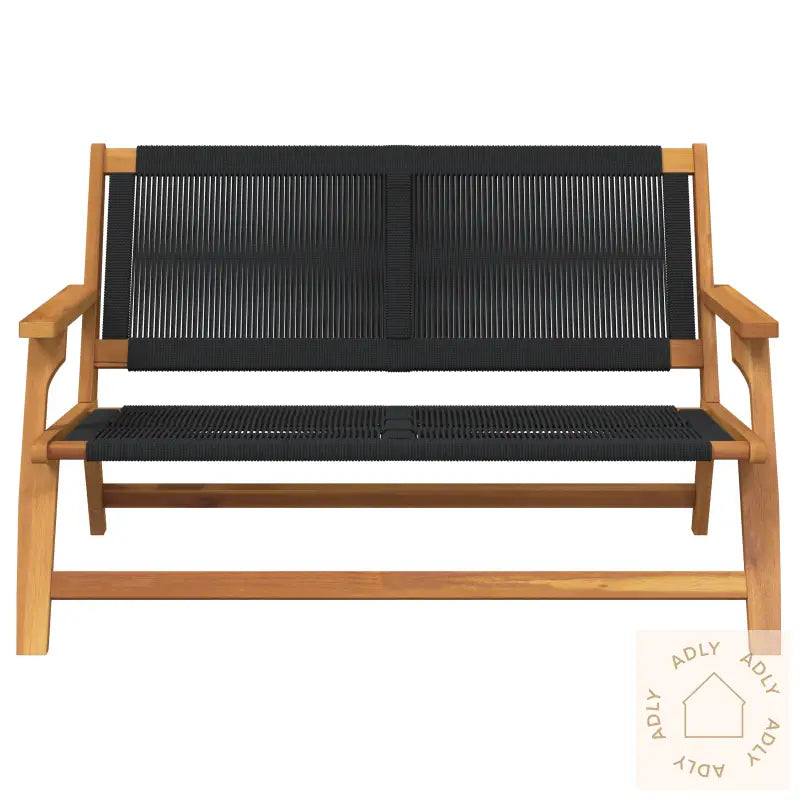 Hagebenk Svart 76X122X73 Cm Solid Akasietre