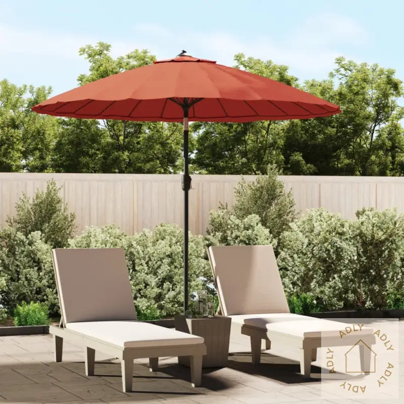 Parasoll Med Aluminiumsstang 270 Cm Terrakotta