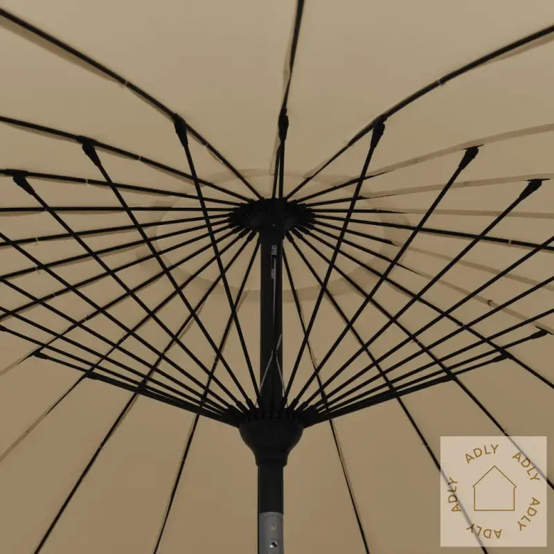 Parasoll Med Aluminiumsstang 270 Cm Gråbrun