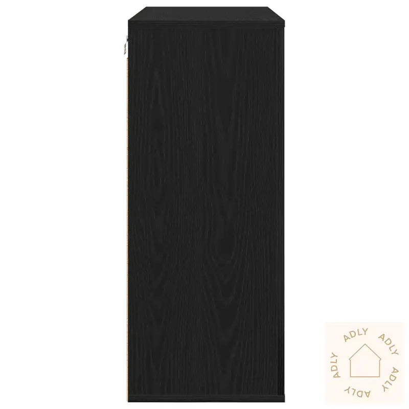 Veggskap Svart Eik 80X33X80 Cm Konstruert Tre