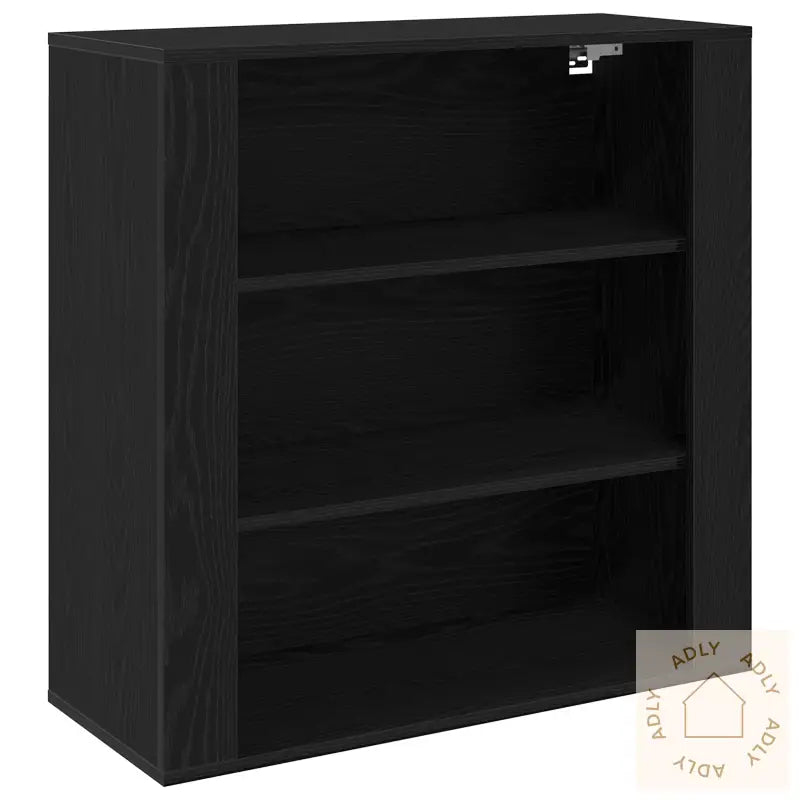 Veggskap Svart Eik 80X33X80 Cm Konstruert Tre