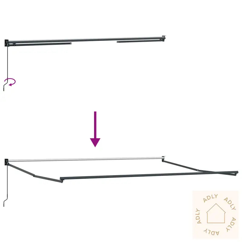 Manuell Uttrekkbar Markise Svart 450X300 Cm