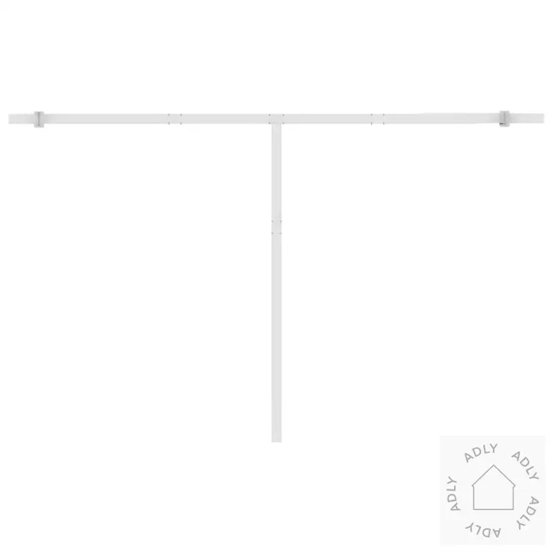 Manuell Uttrekkbar Markise Med Led 450X300 Cm Blå Og Hvit