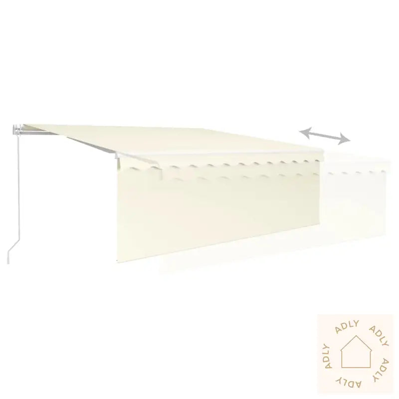 Manuell Uttrekkbar Markise Med Rullegardin 4X3 M Kremhvit