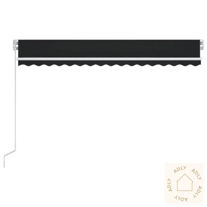 Manuell Uttrekkbar Markise Med Led 400X350 Cm Antrasitt