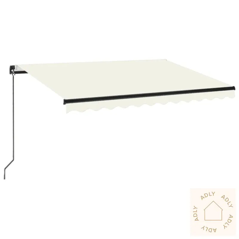 Manuell Uttrekkbar Markise 350X250 Cm Kremhvit