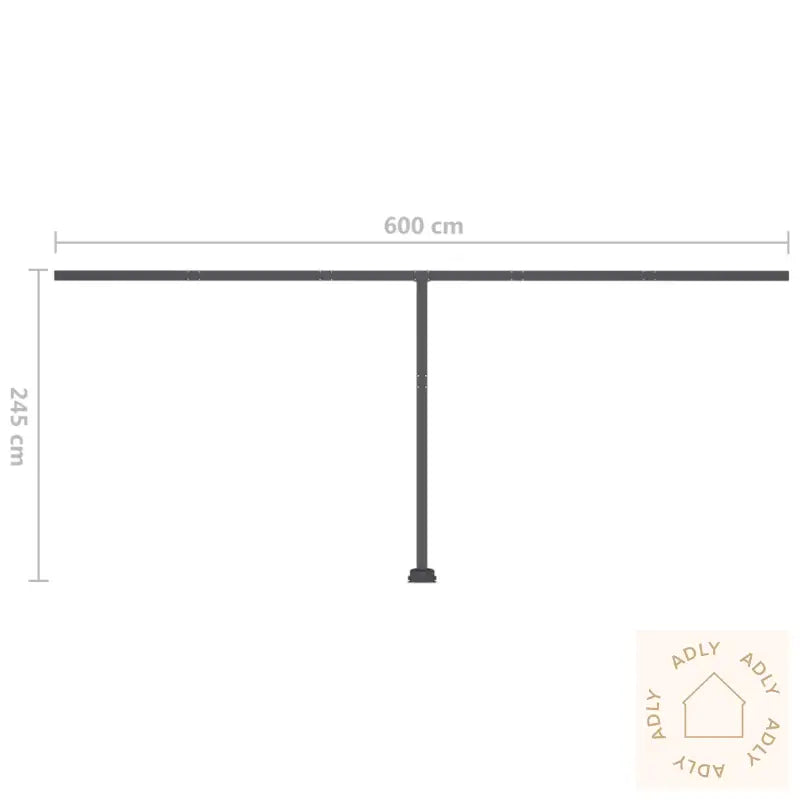 Manuell Uttrekkbar Markise Med Led 600X300 Cm Oransje Og Brun