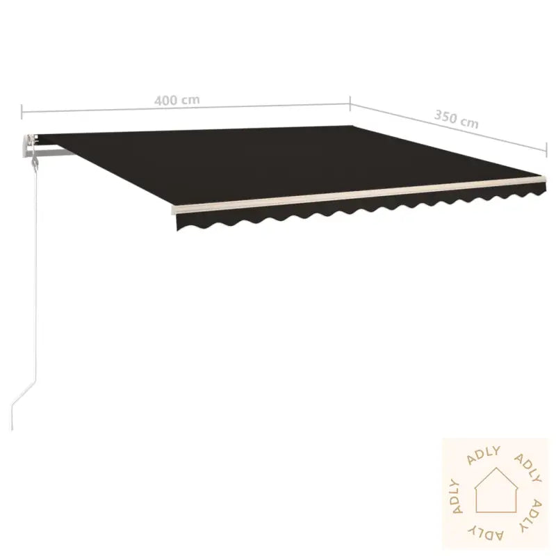 Manuell Uttrekkbar Markise Med Led 4X3,5 M Antrasitt