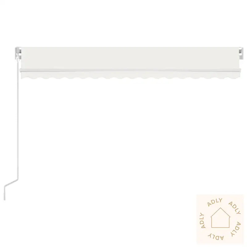 Manuell Uttrekkbar Markise Med Led 400X350 Cm Kremhvit