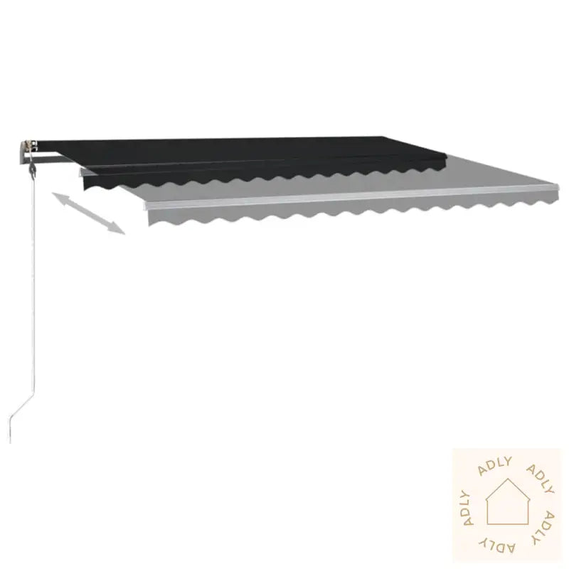 Manuell Uttrekkbar Markise Med Led 400X350 Cm Antrasitt