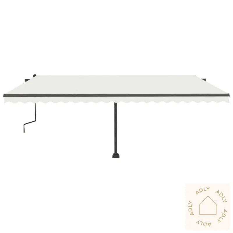 Frittstående Manuell Uttrekkbar Markise 500X350 Cm Kremhvit