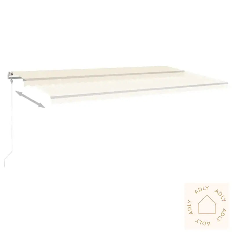 Manuell Uttrekkbar Markise Med Led 6X3 Kremhvit