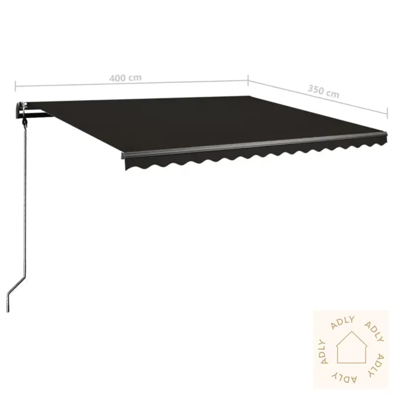 Manuell Uttrekkbar Markise Med Led 400X350 Cm Antrasitt