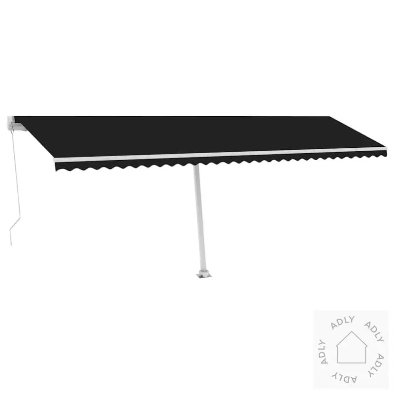 Manuell Uttrekkbar Markise Med Led 600X300 Cm Antrasitt