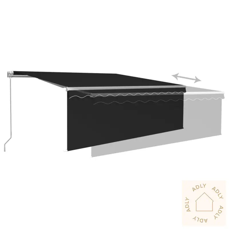 Manuell Uttrekkbar Markise Rullegardin Og Led 4X3 M Antrasitt