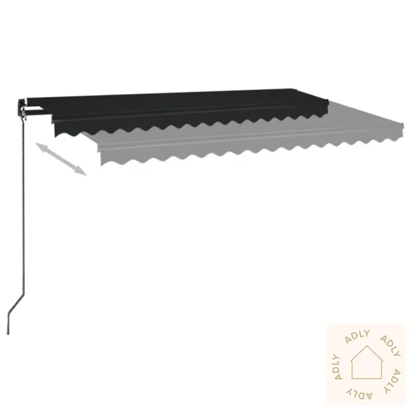 Manuell Uttrekkbar Markise Med Led 450X350 Cm Antrasitt