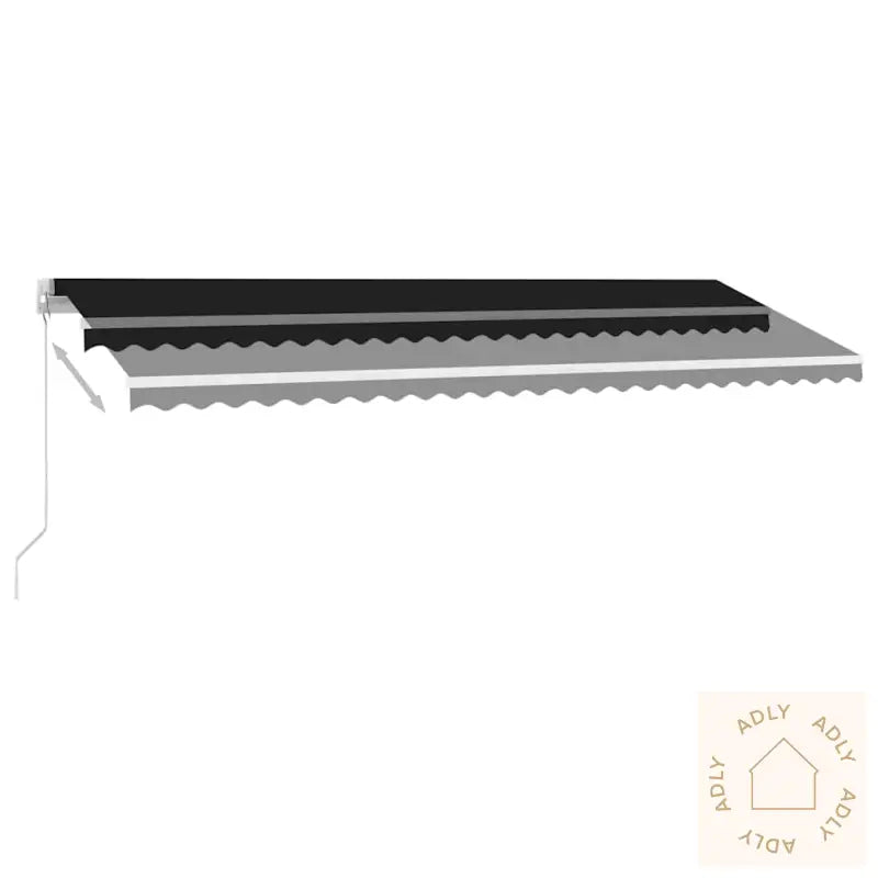 Manuell Uttrekkbar Markise Med Led 500X300 Cm Antrasitt