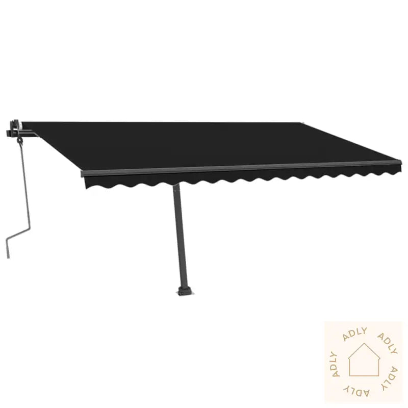 Manuell Uttrekkbar Markise Med Led 400X350 Cm Antrasitt
