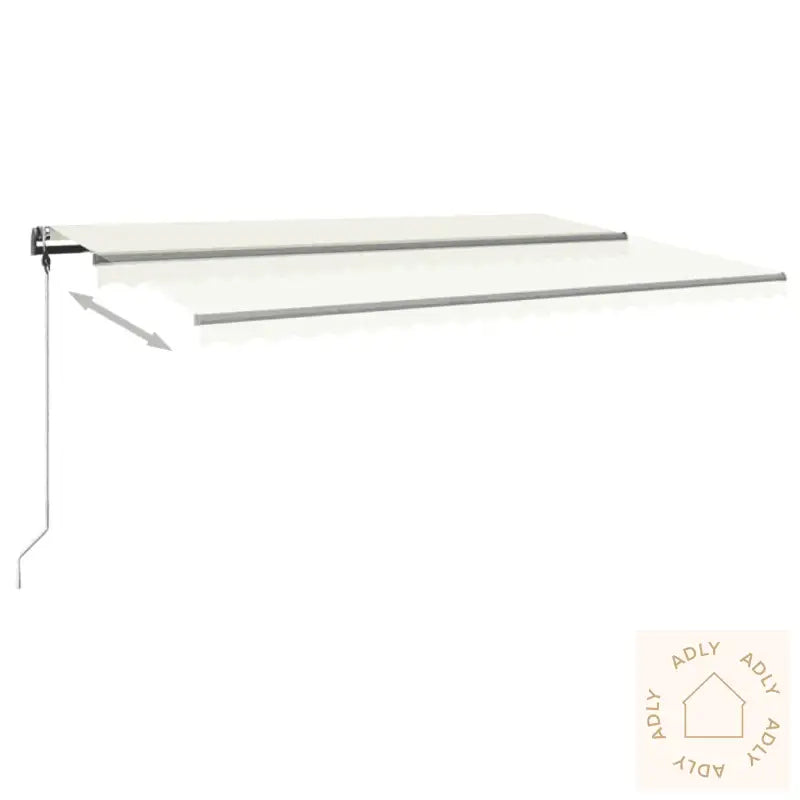 Frittstående Manuell Uttrekkbar Markise 500X350 Cm Kremhvit
