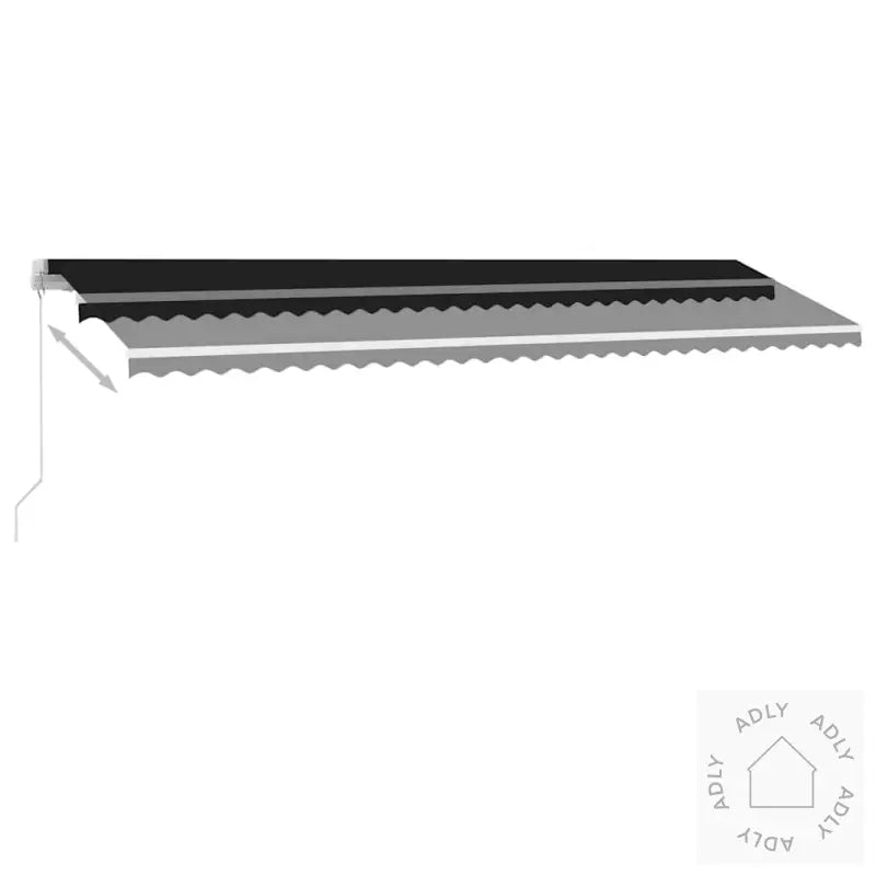 Manuell Uttrekkbar Markise Med Led 600X300 Cm Antrasitt