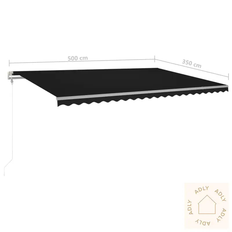 Manuell Uttrekkbar Markise Med Led 5X3,5 M Antrasitt