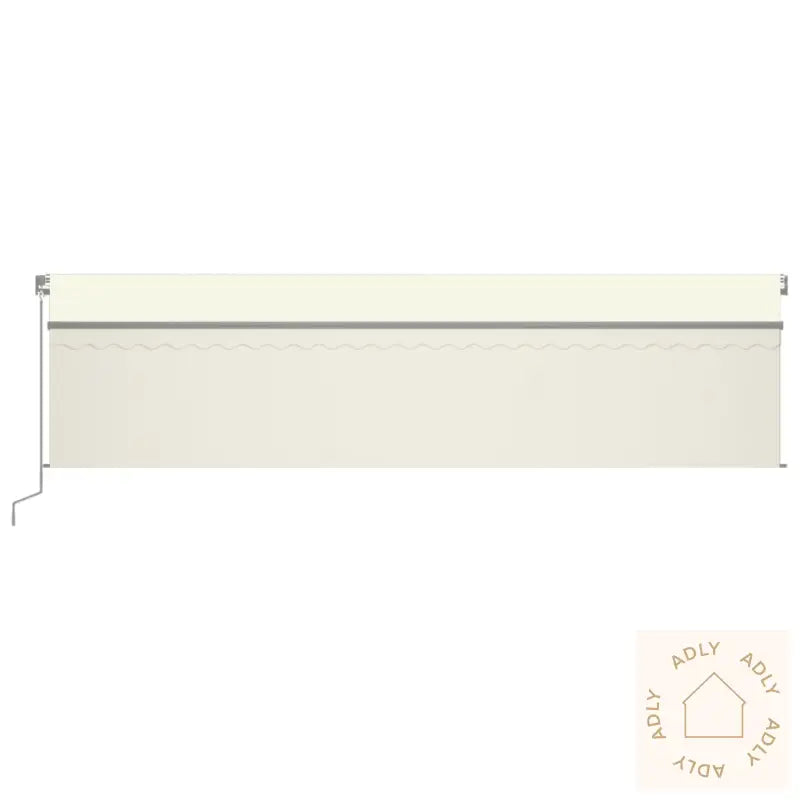 Manuell Uttrekkbar Markise Med Rullegardin Led 6X3 M Kremhvit