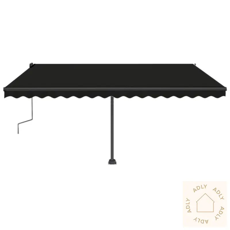Manuell Uttrekkbar Markise Med Led 400X350 Cm Antrasitt